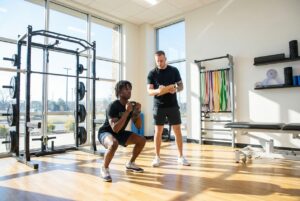 Patient working with a provider at a physical therapy clinic in Torrance