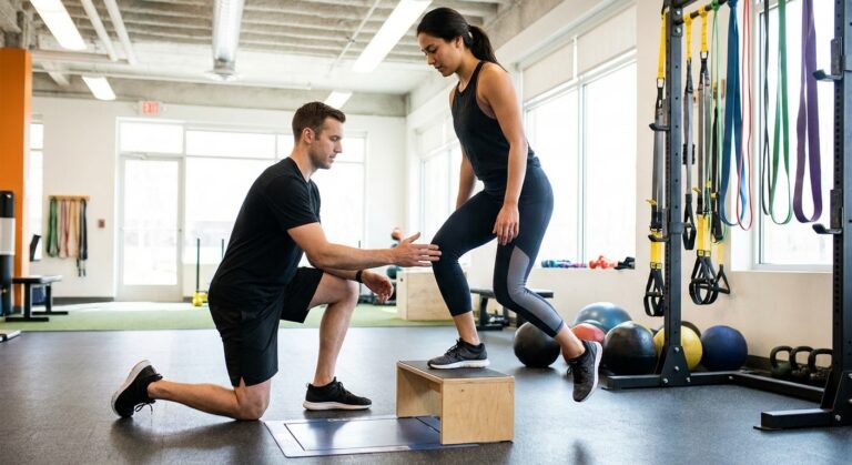 Patient working with a provider at a sports physical therapy clinic in Torrance, CA